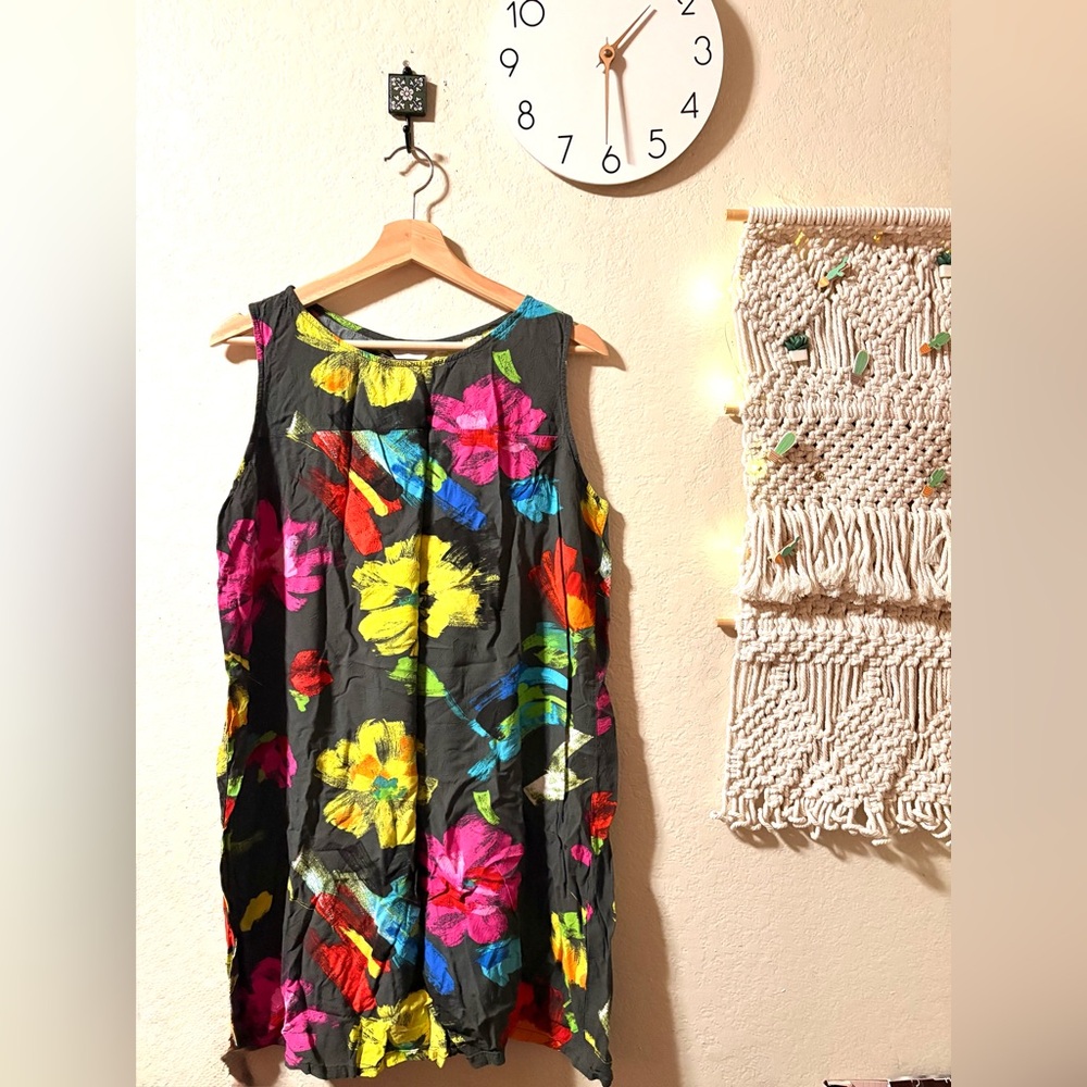 Jams World Yellow and Black Floral Dress